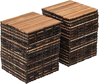 Lot de 36 dalles de terrasse en bois d
