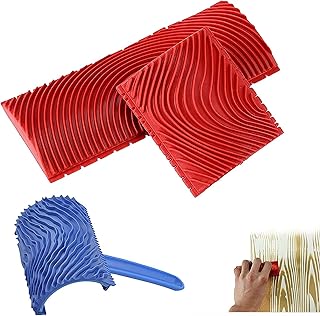 Outil Motif Grain Bois Rouleaux Peinture Imitation Grain Bois Imitation Peinture Rouleau Brosse Outil Décoration Bois Pour Décoration Murale Peinture Au Grain Et Peinture Art Mural Domestique 3 Pièces