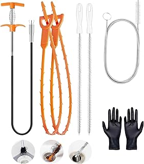 160cm furet deboucheur canalisation, Furet Deboucheur Evier Professionnel,Kit Debouchage Cheveux Douche Pince à Griffes Flexible pour Travailler Dans les Espaces Étroits Lot de 6