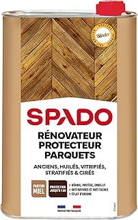SPADO - Rénovateur Protecteur parquets - Rénove, protège, ravive et embellit - Anti rayures - Anti tâches - Brillance et éclat - Non glissant - Cire d