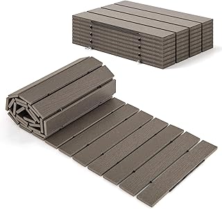 GOPLUS Allée de Jardin 242 CM, Chemin de Jardin Droit en HDPE, Surface Antidérapante, Connexion Métallique, Poignée de Transport, Passerelle Décorative pour Terrasse, Plage (43CM Largeur)